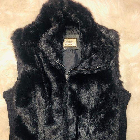 Black Faux Fur Vest - Picture 6 of 8